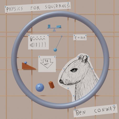 A drawing of a squirrel, surrounded by equations and physics experiments.