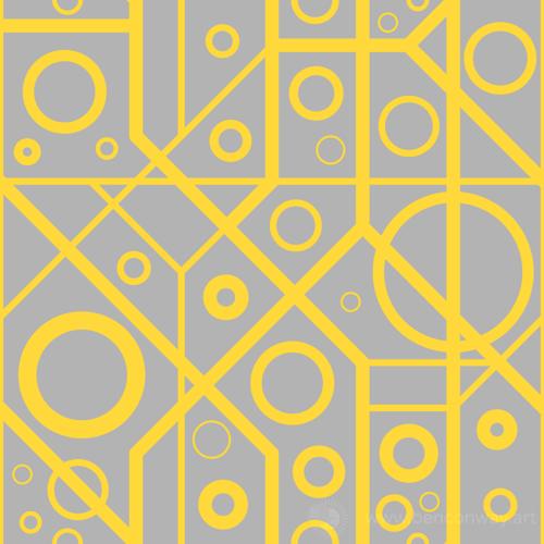 Yellow circles and lines on a gray background.